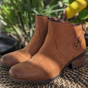 TEVA Foxy Ankle Boots Zip Rodeo Western Womens 8.5 Brown Leather Waterproof